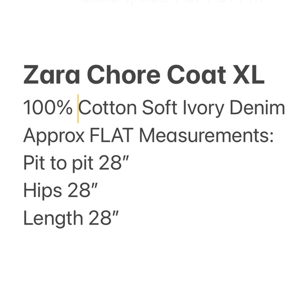 Zara Oversized Cotton Chore Jacket Natural XL Buttons - Picture 6 of 6